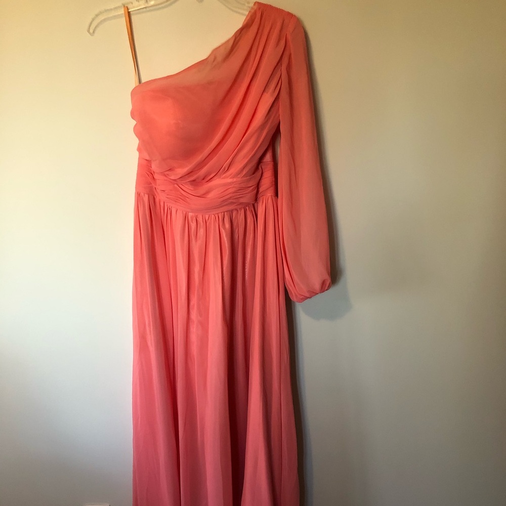 One Shoulder Pink Dress